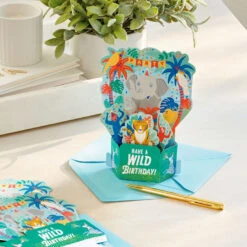 Hallmark Wild Animal Party Boxed Pop-Up Birthday Cards, Pack Of 8 -Hallmark Wild Animal Party PopUp Boxed Birthday Cards 5STZ1174 07
