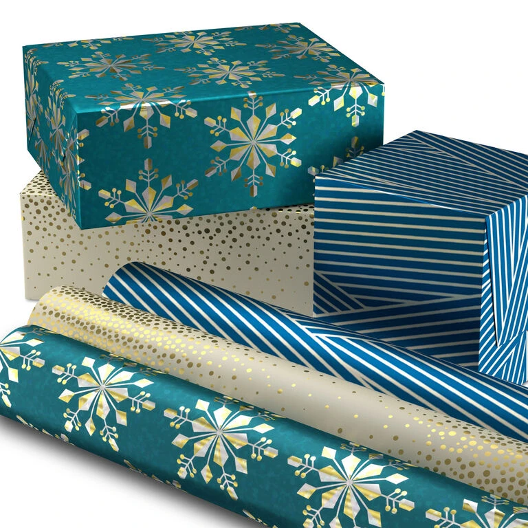 Hallmark Winter Glow 3-Pack Christmas Wrapping Paper Assortment, 80 Sq. Ft. 4 Hallmark Winter Glow 3-Pack Christmas Wrapping Paper Assortment, 80 Sq. Ft. - Image 2
