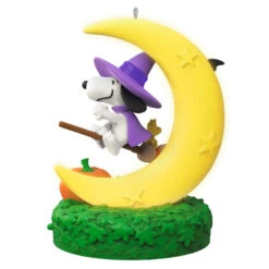 Hallmark The Peanuts® Gang Snoopy's Moonlit Mischief Musical Ornament With Light -Hallmark Witch Snoopy on Broom Keepsake Ornament 2699QFO5319 06